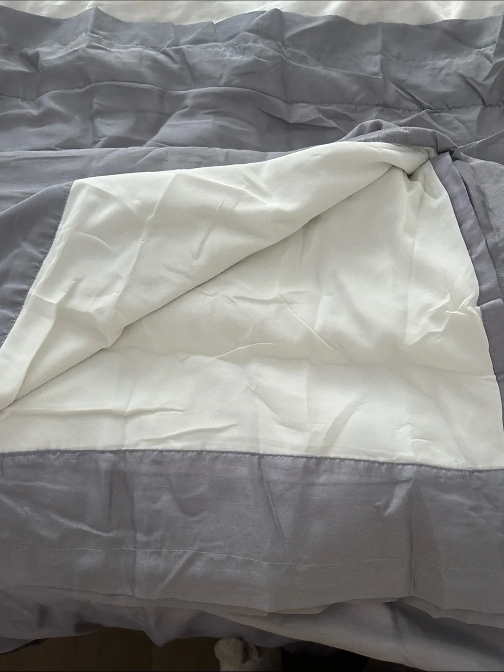 Pair of Pole Top Grey with White Lining Curtain Panels-Triple Layer Size 53* 84L